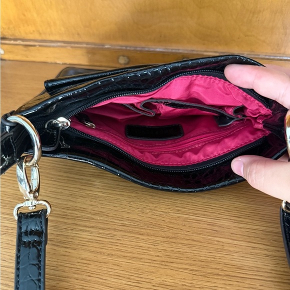 Anne Klein Faux Croc Skin Crossbody Purse – Adjustable Strap - Picture 6 of 6